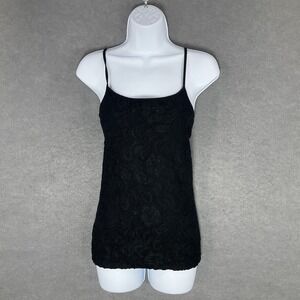 Ann‎ Taylor Womens Black Lace Cami Tank Top Sleeveless XS Essential Capsule